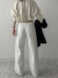 Oxford Cotton Wide Pants