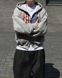 Crop Stars and Stripes Hood Zip-Up