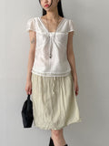 Wrinkle Banding Midi Skirt