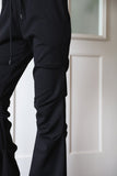 Pintuck bootcut slim pants