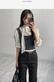 Leila High Neck Tie Blouse