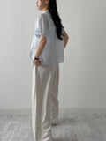 Pomelo Tie Short Sleeve Blouse