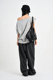 Off-shoulder boxy T-shirt
