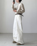 White Long Wide Pants