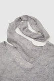 Leah V-neck strap wool knit