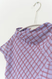 (W) Lisky Checked Shirring Top