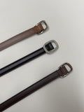 [15mm] Calfskin Chalk Silver Belt