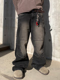 Paneled Incision Wide Denim