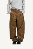 Utility Pintuck Wide Cotton Pants