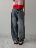 Stone cat brush wide denim pants