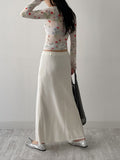 Kelly Satin Banded Long Skirt
