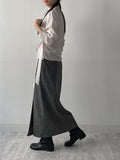 [FW/Setup Available] Bocashi Button Long Skirt