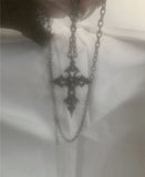 Skeleton Dark Antique Cross Necklace