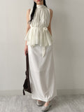 [Strap SET] Dite Chiffon Halter Neck Sleeveless Blouse