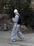 Calin diagonal cargo sweat balloon pants