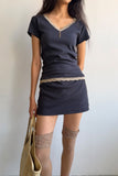 LACE TRIM PANTS SKIRT