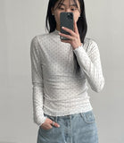 Dot Wave Turtleneck T-Shirt