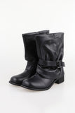 Shirring Fit Middle Boots