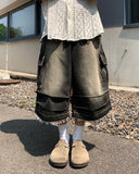 Tony Washed Cargo Bermuda Denim