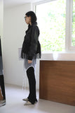 Tone satin crop zip-up
