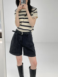 Black Blue Pintuck Part 4 Pants