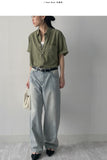 [unisex] 418 Teen Blue Wide Denim Pants