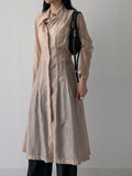 Bridget Pintuck See-Through Long Shirt One Piece