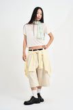 Tencel boatneck crop t-shirt