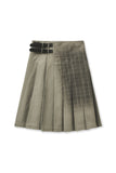VINTAGE CHECK WRAP PLEATS SKIRT