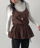 Frilled Suede Bustier