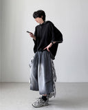 Check Skirt Bermuda Denim