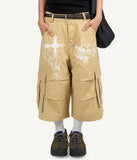 Cross-print Cargo Bermuda Pants