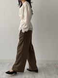Drape Color Matching Loose Fit Blouse