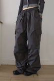 Wide button cargo pants
