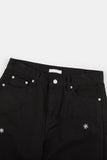 Snow embroidery wide cotton pants