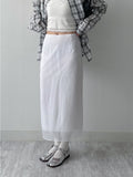 Crack Organza Layered Long Skirt