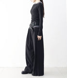 Rich two-pin tuck wide slacks