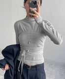 [SET] Mare Mock Neck Wrap T-Shirt