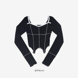 Ellen cut color matching t-shirt