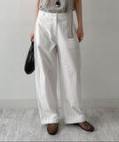 Curved Cotton Barrel Pants