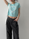 Love Lace Crop Short Sleeve T-shirt