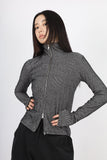 Two-tone high neck two-way zip-up