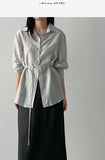 Renne Belted Loose-Fit Blouse