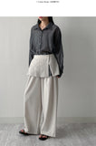 [Skirt SET] Fondue Banding Wide Slacks