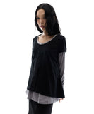 Sheer Panel Flare Tee