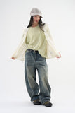 Vintage Washed Balloon Denim Pants