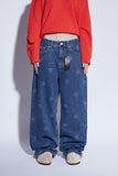 logo print denim