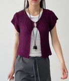 Bintz Two-Button Short Sleeve Knit Vest
