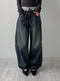 [Unisex] Force 10 Pintuck Wide Denim Pants