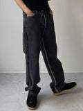 Reverse Cutting Black Denim